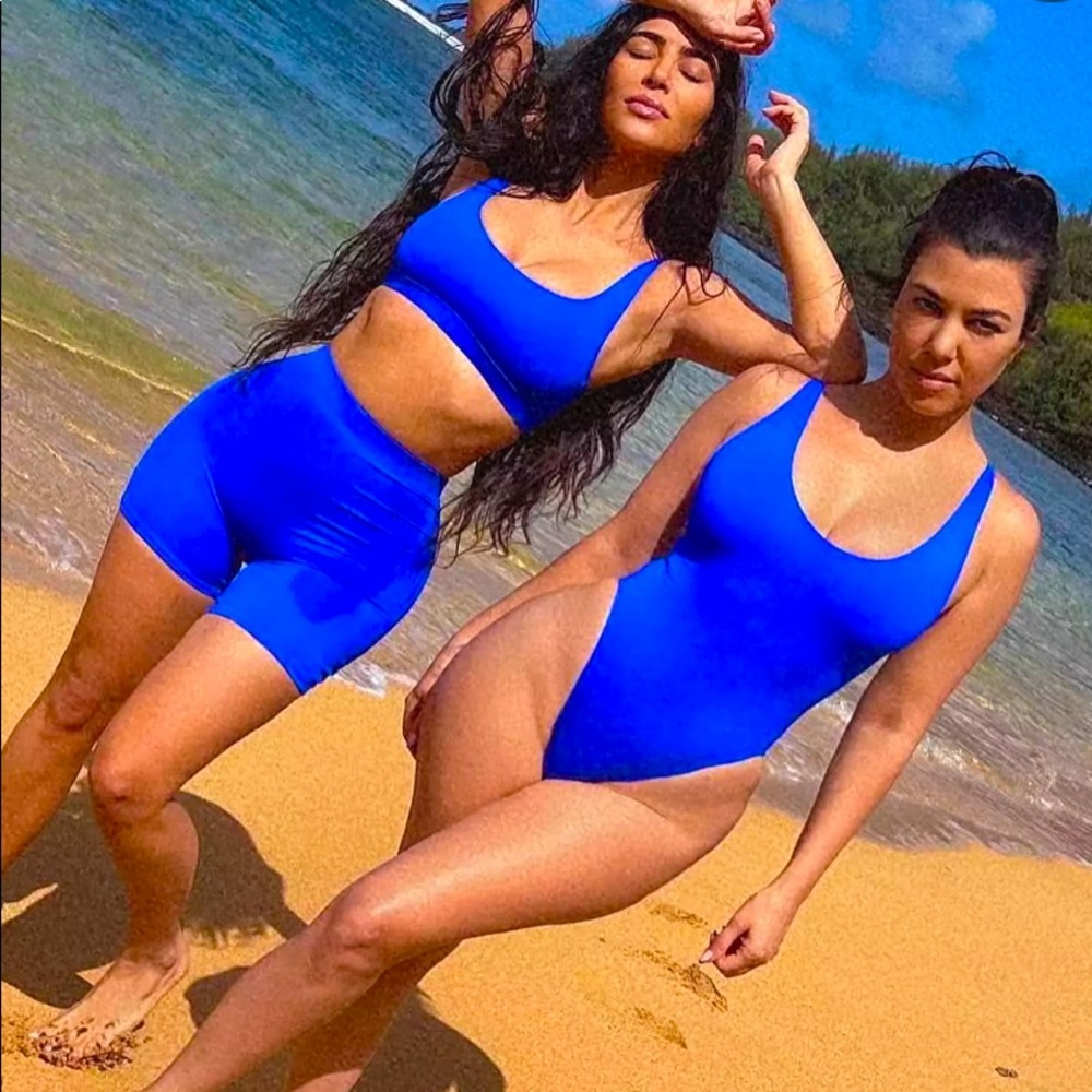 SKIMS Swim Scoop Neck One Piece Cobalt Blue M